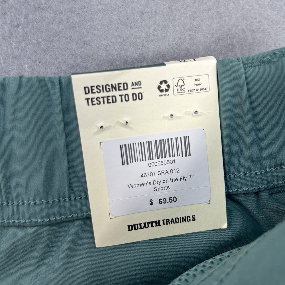NEW Duluth Trading Co Womens Size 12 Dry on the Fly 7" Shorts Teal Blue - Picture 3 of 4